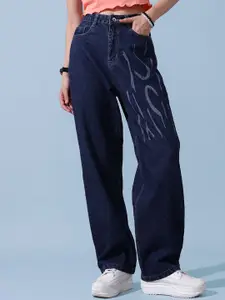 STREET 9 Women Printed Comfort Relaxed Fit Cotton Denim Jeans