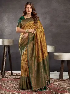 Satrani Ethnic Motifs Zari Pure Silk Banarasi Saree