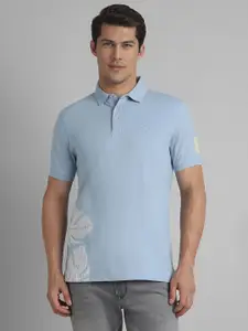 SIMON CARTER LONDON Men Floral Printed Polo Collar Cotton Slim Fit T-Shirt