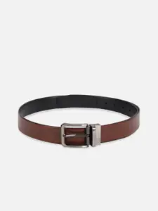 Peter England Men Tang Closure Textured Reversible Formal Belt
