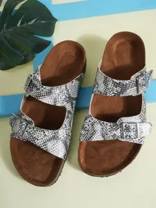 MOZAFIA Women Printed Open Toe Flats