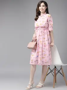 BAESD Fit & Flare Frilled Floral Dress