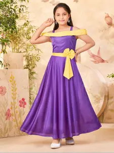 BAESD Girls Off-Shoulder Fit & Flare Maxi Dress