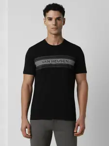 Van Heusen Sport Men Striped Round Neck Cotton T-Shirt