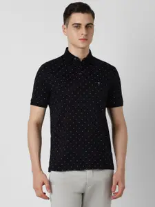 Van Heusen Sport Men Geometric Printed Polo Collar Cotton T-Shirt