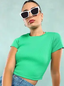 The Roadster Lifestyle Co Short Sleeves Crop Tops