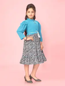 BAESD Girls Floral Printed Fit and Flare Dress