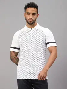 VECTOR X Men Abstract Printed Polo Collar T-Shirt