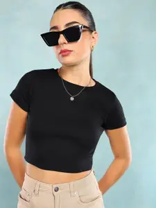The Roadster Lifestyle Co Short Sleeves Crop Tops
