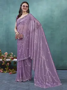 Mitera Embellished Embroidered Organza Saree