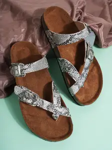 MOZAFIA Women Printed One Toe Flats