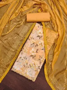 KIMISHA Floral Embroidered Sequinned Unstitched Dress Material