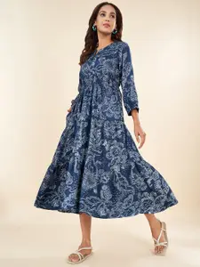 AKKRITI BY PANTALOONS Floral Print Fit & Flare Midi Dress
