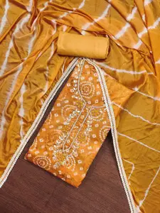 KIMISHA Bandhani Printed Beads Unstitched Dress Material