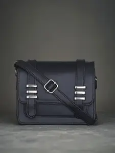 Mast & Harbour PU Structured Satchel with Cut Work