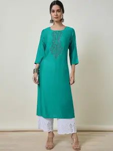 Soch Geometric Embroidered Straight Kurta