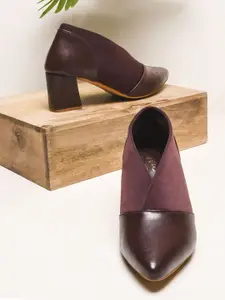 JM Looks Women Textured Party Block Heels Pumps