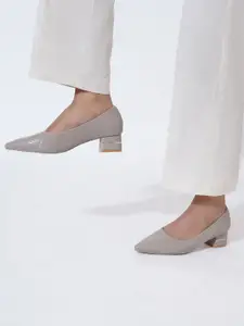 Sherrif Shoes Women PU Pointed Toe Block Pumps