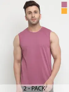 CHKOKKO Men Solid Round Neck Cotton T-Shirt