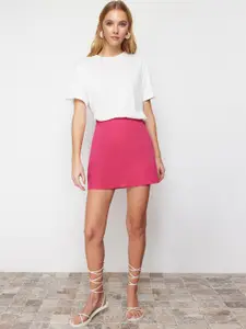 Trendyol Women Pure Cotton Straight Mini Skirts