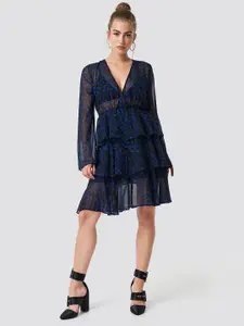 Roadster Georgette Floral Knee Long Fit and Flare Dress