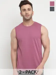 CHKOKKO Men Solid Round Neck Cotton T-Shirt