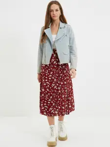 Trendyol Floral Printed A-Line Midi Skirt