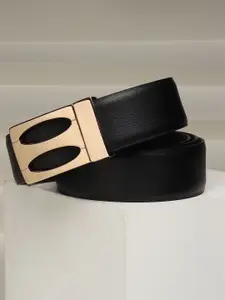 WINSOME DEAL Men Push Pin Closure Textured Formal Belt