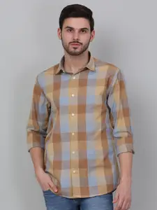 Cantabil Men Spread Collar Checked Cotton Casual Shirt