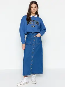 Trendyol Pure Cotton Denim Skirt