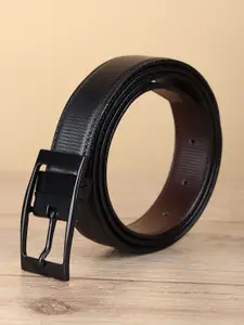 WINSOME DEAL Men Tang Closure Textured Formal Belt