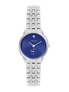 CARLOS PHILIP Women Brass Embellished Dial & Stainless Steel Bracelet Style Straps Analogue Watch Ensemble