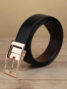 WINSOME DEAL Men Tang Closure Textured Formal Belt