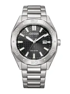 Citizen Men Embellished Dial & Stainless Steel Bracelet Style Straps Analogue Eco Drive Watch BM7630-80E