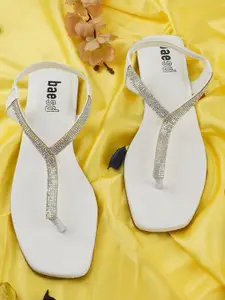 BAESD Women Embellished  T-Strap Flats