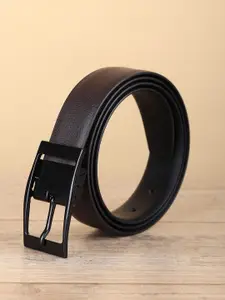 WINSOME DEAL Men Tang Closure Textured Formal Belt