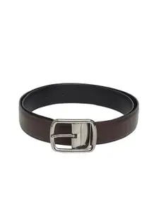 WINSOME DEAL Men Tang Closure Textured Formal Belt