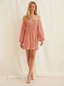 Roadster Georgette Floral Mini A Line Dress