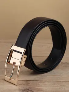 WINSOME DEAL Men Push Pin Closure Textured Formal Belt