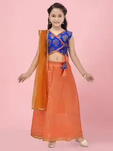 BAESD Girls Floral Woven Design Ready to Wear Lehenga & Blouse With Dupatta