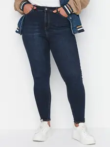 Trendyol Women Low Distress Mid-Rise Skinny Fit Light Fade Jeans