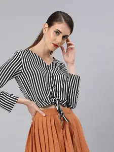 Sera Women Striped V-Neck Top