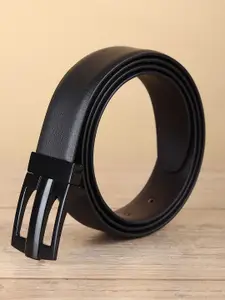 WINSOME DEAL Men Push Pin Closure Textured Formal Belt