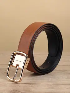 WINSOME DEAL Men Tang Closure Textured Formal Belt