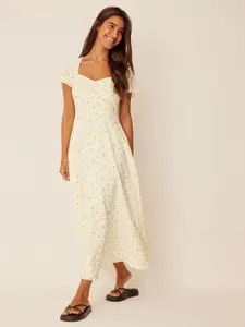 Roadster Georgette Floral Ankle Length Fit and Flare Dress