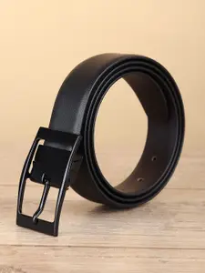 WINSOME DEAL Men Tang Closure Textured Formal Belt