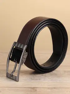 WINSOME DEAL Men Tang Closure Textured Formal Belt