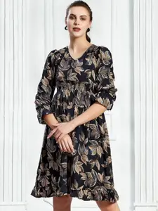 Selvia Floral Print Fit & Flare Dress