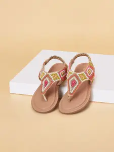 Pantaloons Junior Girls Embellished Ethnic T-Strap Flats