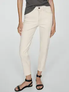 MANGO Women Mom Fit High-Rise Stretchable Jeans